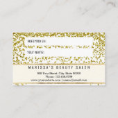 Glam Gold Glitter verwijzingskaart Aanbevelingskaartje (Achterkant)
