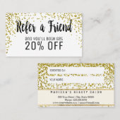Glam Gold Glitter verwijzingskaart Aanbevelingskaartje (Voorkant / Achterkant)