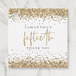 Glam Gold Glitter Vijftigste 50ste Bedankt Bedankjes Labels
