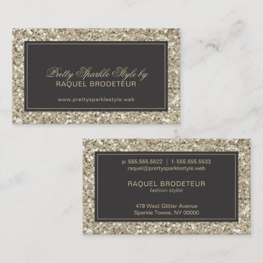 Glam Gold Glitter Visitekaartje (Voorkant / Achterkant)