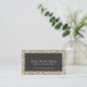 Glam Gold Glitter Visitekaartje (Staand voorkant)