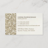 Glam Gold Glitter Visitekaartje (Achterkant)