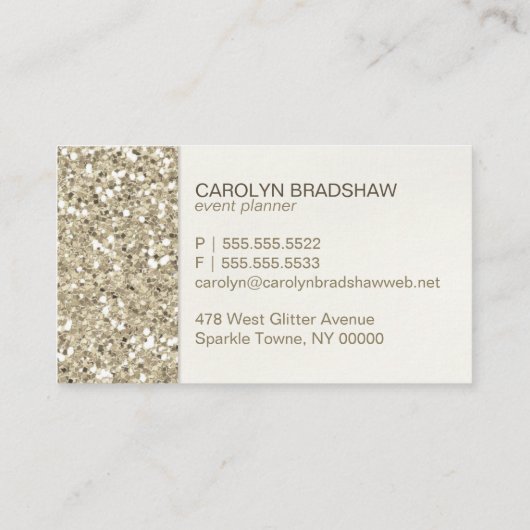 Glam Gold Glitter Visitekaartje (Achterkant)