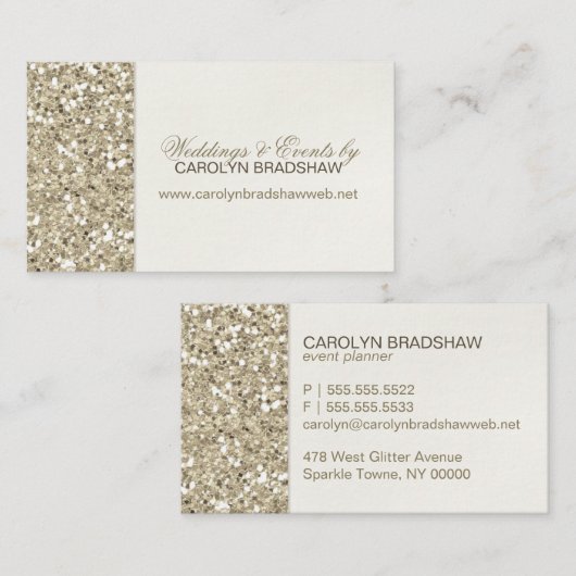 Glam Gold Glitter Visitekaartje (Voorkant / Achterkant)