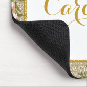 Glam Gold Glitter Waterverf Burgundy Pink Roses Muismat (Hoek)