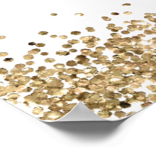 Glam Gold Glitter Welkom 21ste verjaardag Poster (Hoek)