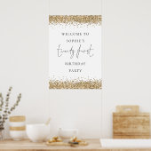 Glam Gold Glitter Welkom 21ste verjaardag Poster (Keuken)