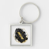 Glam Gold Glitter X Monogram Sleutelhanger (Voorkant)