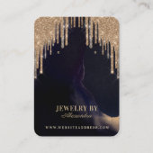 Glam Gold Glitter zet juwelen op het oorscherm Visitekaartje (Voorkant)