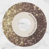 Glam Gold Glitters Wijnglaslabel (Voorkant)