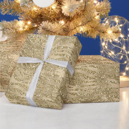 Glam Gold Glitz Glitter Zebra Afdrukken Cadeaupapier