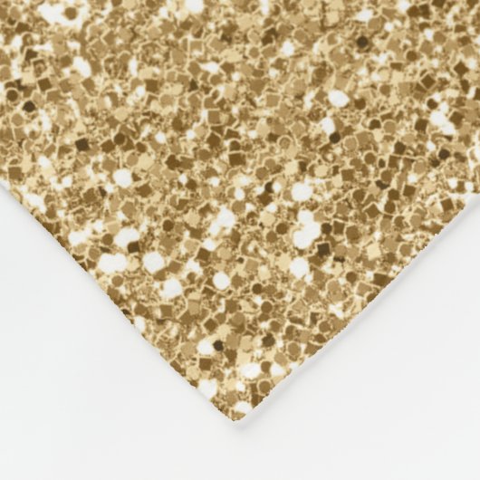 Glam Gold Glitzy Glitter    Fleece Deken (Hoek)