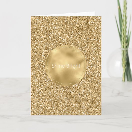 Glam Gold Glitzy Glitter Kaart (Voorkant)