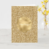 Glam Gold Glitzy Glitter Kaart (Gele Bloem)
