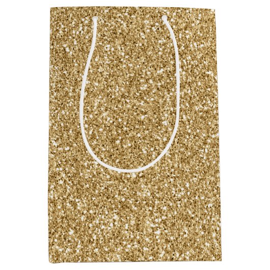 Glam Gold Glitzy Glitter     Medium Cadeauzakje (Voorkant)