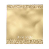 Glam Gold Glitzy Glitter Notitieblok (Voorkant)