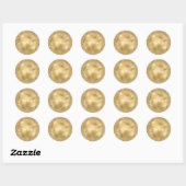 Glam Gold Glitzy Glitter Ronde Sticker (Vel)