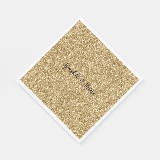 Glam Gold Glitzy Glitter Servet (Hoek)