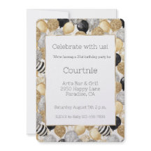 Glam Gold Glitzy Glitter Silver Balloons Birthday