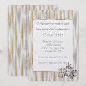 Glam Gold Glitzy Glitter Silver Unicorn Birthday Kaart (Voorkant / Achterkant)