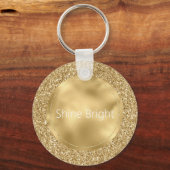 Glam Gold Glitzy Glitter Sleutelhanger (Voorkant)