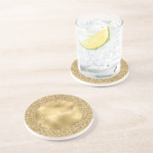 Glam Gold Glitzy Glitter Zandsteen Onderzetter (Zijkant)