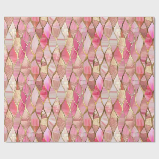 Glam Gold Glitzy Pink Cadeaupapier (Vlak)