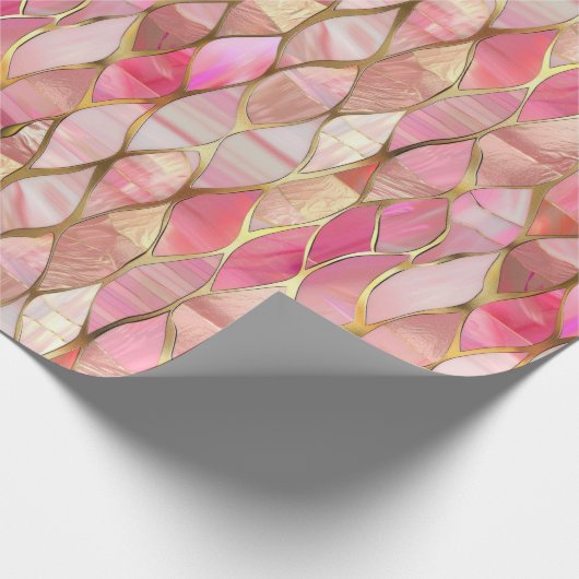 Glam Gold Glitzy Pink Cadeaupapier (Hoek)