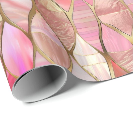 Glam Gold Glitzy Pink Cadeaupapier (Rol Hoek)