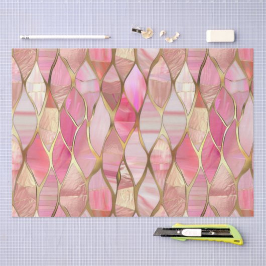 Glam Gold Glitzy Pink Tissuepapier (Craft)