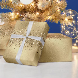 Glam Gold Glitzy Sparkle Glitter Cadeaupapier