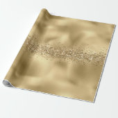 Glam Gold Glitzy Sparkle Glitter Cadeaupapier (Uitgerold)