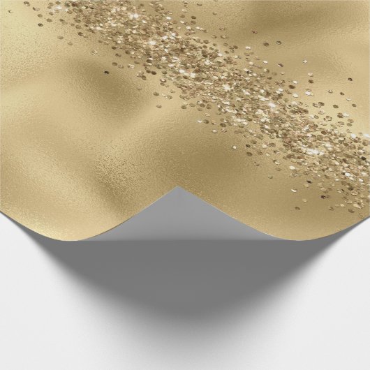 Glam Gold Glitzy Sparkle Glitter Cadeaupapier (Hoek)