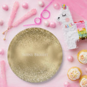 Glam Gold Glitzy Sparkle Glitter        Papieren Bordje (Feest)