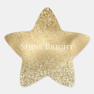Glam Gold Glitzy Sparkle Glitter Ster Sticker