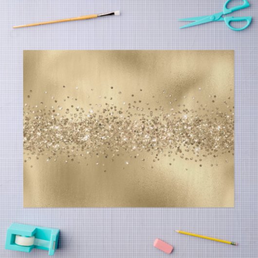 Glam Gold Glitzy Sparkle Glitter Tissuepapier (Craft)