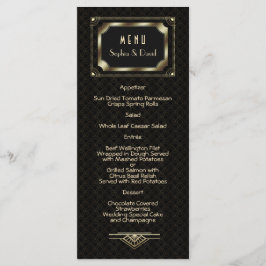 Glam Gold Great Gatsby Art Deco 20s Wedding Menu