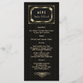 Glam Gold Great Gatsby Art Deco 20s Wedding Menu (Voorkant)