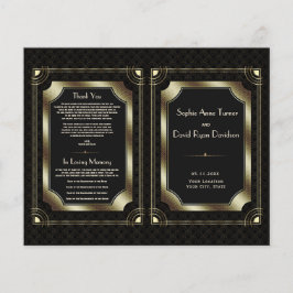 Glam Gold Great Gatsby Art Deco Wedding Program