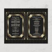 Glam Gold Great Gatsby Art Deco Wedding Program (Achterkant)