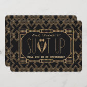 Glam Gold Great Gatsby ZAL JE MIJN BRUIDSKNECHT ZI Kaart (Voorkant / Achterkant)