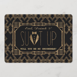 Glam Gold Great Gatsby ZAL JE MIJN BRUIDSKNECHT ZI Kaart