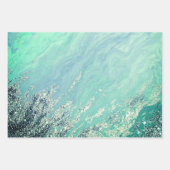 Glam Gold Green Paars Glitter Marble Texture Inpakpapier Vel (Voorkant)