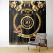 Glam Gold High Heels 50ste Verjaardag Banner Wandkleed (In situ)