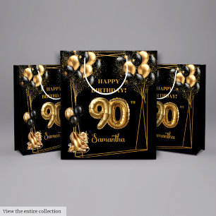 Glam Gold High Heels 90ste Verjaardag Gift Bag Medium Cadeauzakje