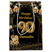 Glam Gold High Heels 90ste Verjaardag Gift Bag Medium Cadeauzakje (Voorkant)