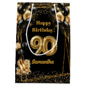 Glam Gold High Heels 90ste Verjaardag Gift Bag Medium Cadeauzakje (Achterkant)