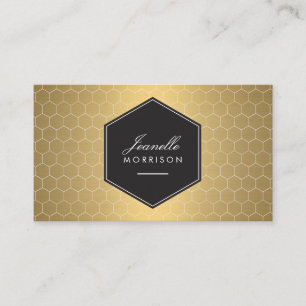 Glam Gold Honeycomb Pattern Visitekaartje