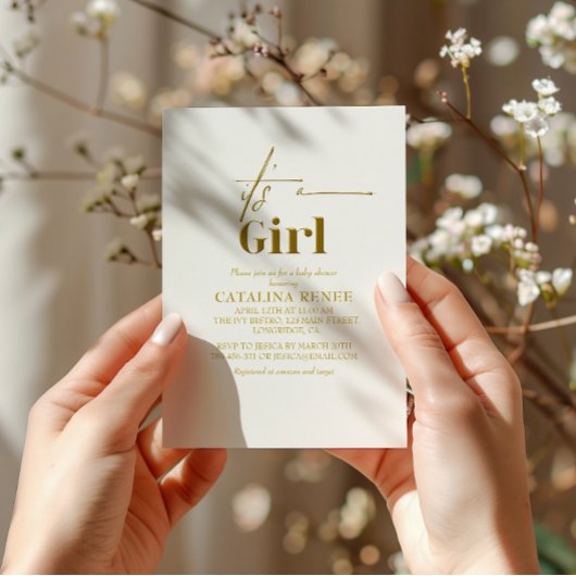 Glam Gold is een meisje Baby shower Kaart