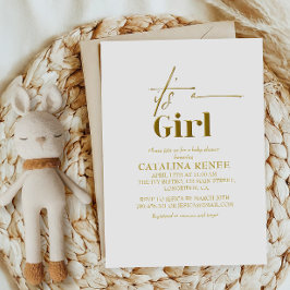 Glam Gold is een meisje Baby shower Kaart